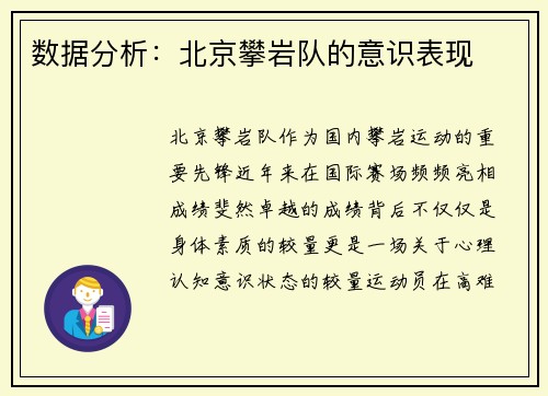数据分析：北京攀岩队的意识表现